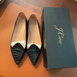 Jcrew croc embossed flats